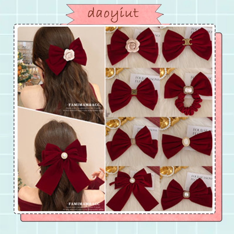คลิปจับโบว์ขนาดใหญ่สีแดงระดับไฮเอนด์