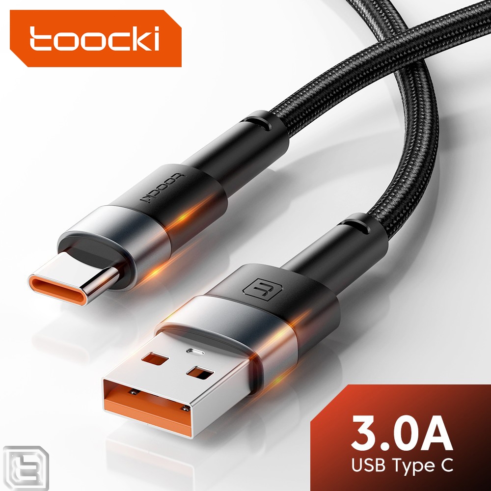 Toocki 18W Super Fast Charge 3A USB to Type C สายชาร์จเร็วสายเคเบิลข้อมูล USB C สําหรับโทรศัพท์ Android