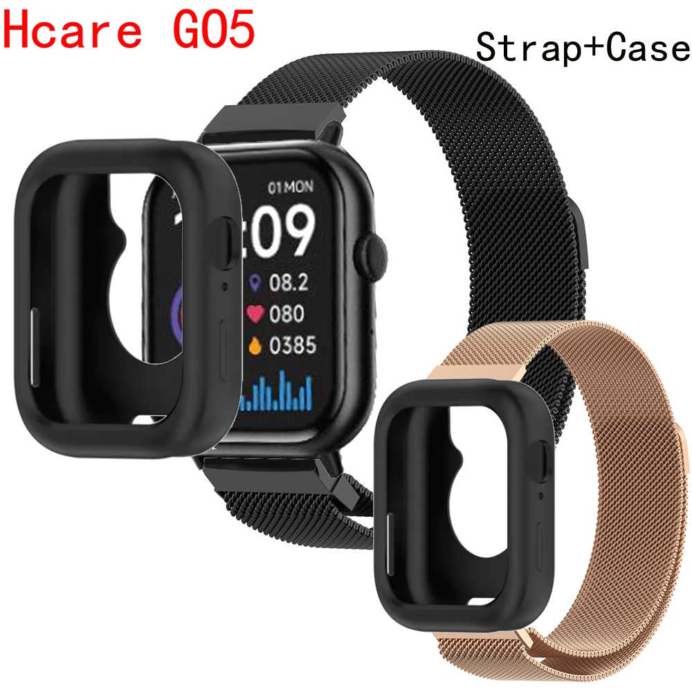 Hcare GO5 สายสแตนเลสพร้อมสร้อยข้อมือโลหะเคสสําหรับสายนาฬิกา Hcare GO 5