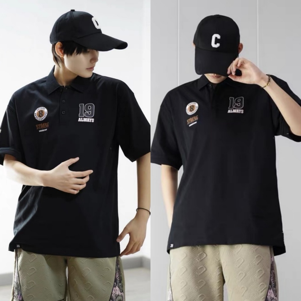 ProMan-อเมริกัน วินเทจ POLO เสื้อ  เสื้อยืดผู้ชาย  แฟชั่น หลวม  กีฬา