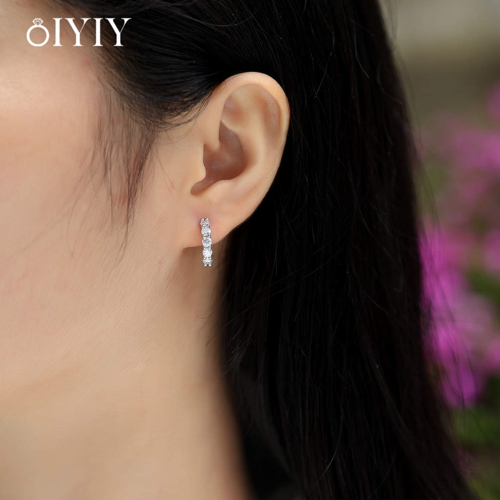 แท้ Moissanite Earring ต่างหูเงินแท้ S925 เพชรโมอีส ชาย หญิง เครื่องประดับยอดฮิต vvs/D ใบรับรองGRA ราคา ถูกที่สุด ดีลบีเคเค แกลเลอรีภาพที่ 5