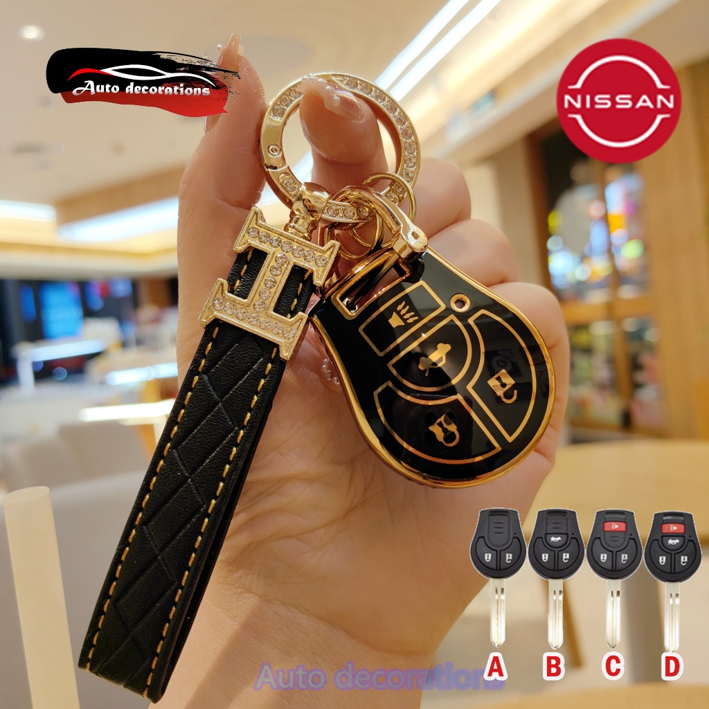 ปลอกกุญแจ Nissan almera march navara ซองกุญแจรถขอบทอง