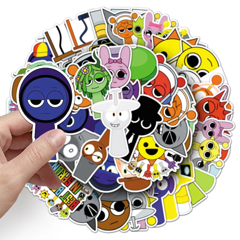 50 ชิ้น Incredibox Sprunki สติกเกอร์ตลกเพลงเกมน่ารัก Graffiti Decals สําหรับเด็กสติกเกอร์การ์ตูน