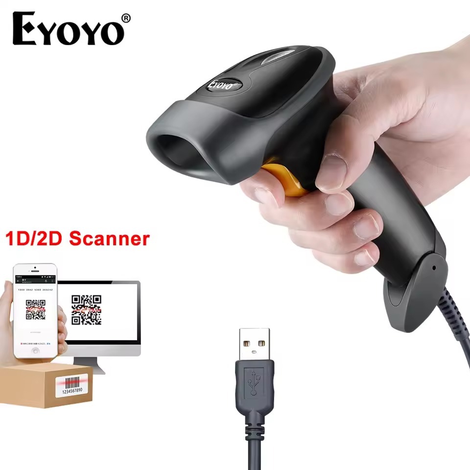 Eyoyo EY-H2 สาย USB 1D/2D Barcode Scanner มือถือ PDF417 Data Matrix QR Code Reader COMS การตรวจจับอั
