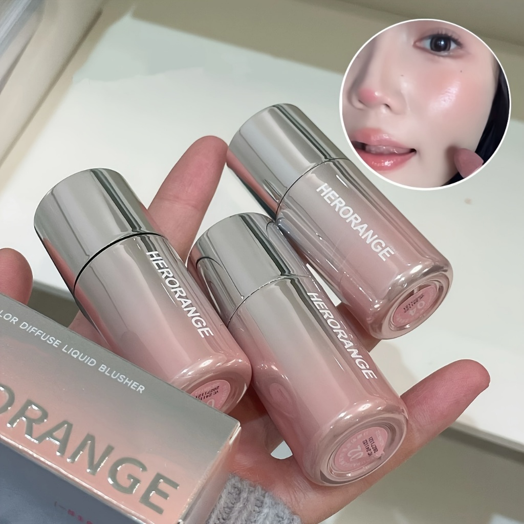 Herorange Liquid Blush Stick ปลายฟองน้ํา, เหมาะสําหรับริมฝีปากและแก้ม, กันน้ํายาวนาน, การแก้ไขสี, เหมาะสําหรับทุกสีผิว, พร้อมผลกระจ่างใส, ของขวัญวันเกิดของขวัญวันวาเลนไทน์