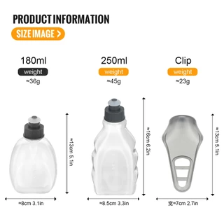 WRELS 180ml 250ml ขวดน้ํากีฬา PP5 BPA ฟรีสําหรับเข็มขัดวิ่ง#SH17