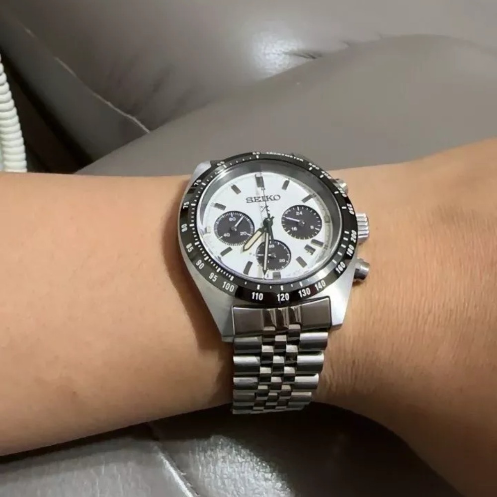 สายนาฬิกาข้อมือ สีเงิน 20 21 มม. สําหรับ Seiko 5 Seiko Panda SSC813- 819 SSC911- 917