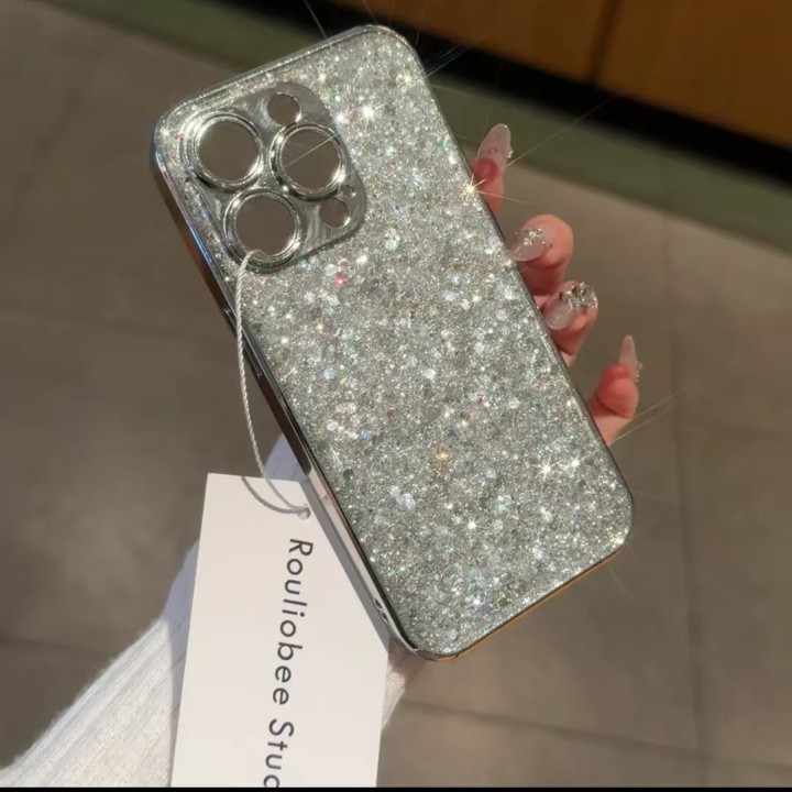 Baby Sbrath Bling Star ชุบกันชนเคสโทรศัพท์สําหรับ iPhone 16 11 12 13 14 15 Pro Max คลุมทั้งหมดฝาครอบป้องกัน
