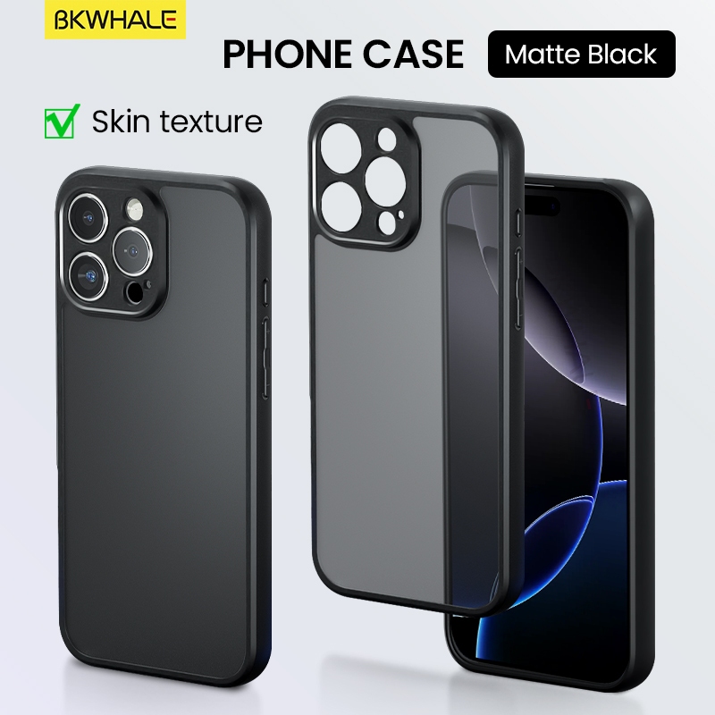 BKWHALE Matte โปร่งแสงเคสโทรศัพท์สําหรับ iPhone 18 17 Pro Max 16 Pro Max 16e 15 Plus 14 Pro Max 14 Plus 13 Pro Max 12 Pro Max 11 Pro Max 17Air Clear Hard Casing