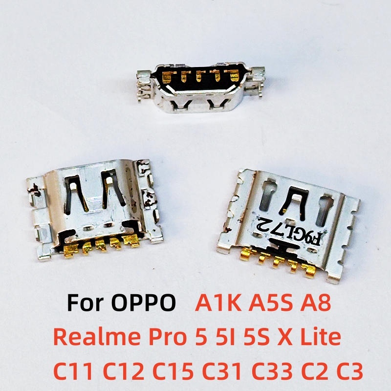 5-50pcs Micro USB แท่นชาร์จพอร์ตปลั๊กสําหรับ OPPO A1K A5S A8 Realme Pro 5 5I 5S X Lite C11 C12 C15 C31 C33 C2 C3 อะไหล่ทดแทน
