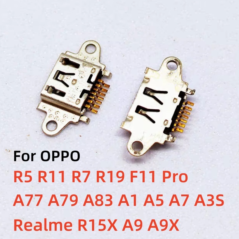 5-50pcs Micro USB ชาร์จพอร์ต Dock Socket Plug Charger สําหรับ Oppo R5 R11 R7 R19 F11 Pro A77 A79 A83
