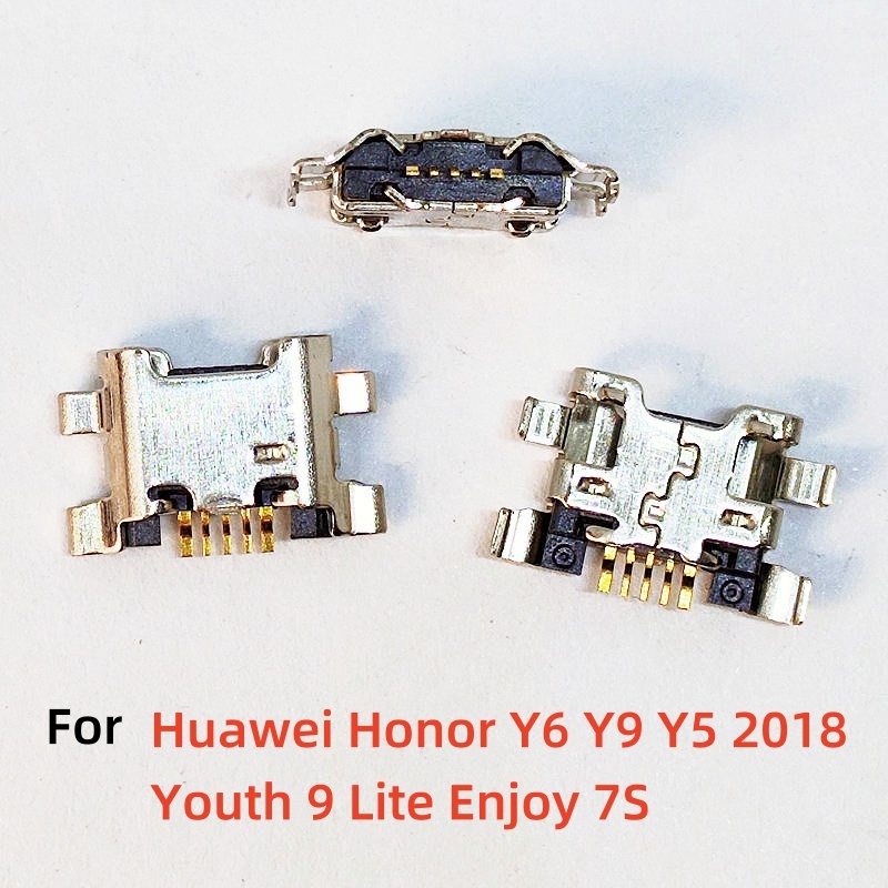 10-50pcs Micro USB Connector 5pin ชาร์จพอร์ต Dock สําหรับ Motorola E6 play XT2029 Huawei Honor Y6 Y9