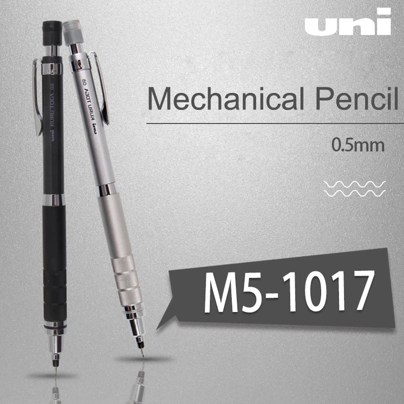 Uni M5-1017 ดินสอกด Kuru Toga Roulette 0.5 มม.สีดํา/เงิน KURUTOGA ดินสอกด