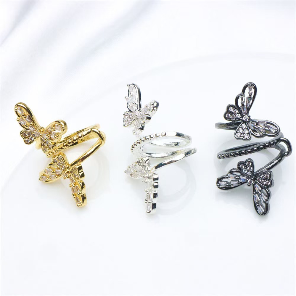 ผีเสื้อ Spacer ลูกปัด diy สี Retention Micro-Inlaid Zircon Handmade Hollow อุปกรณ์เสริม