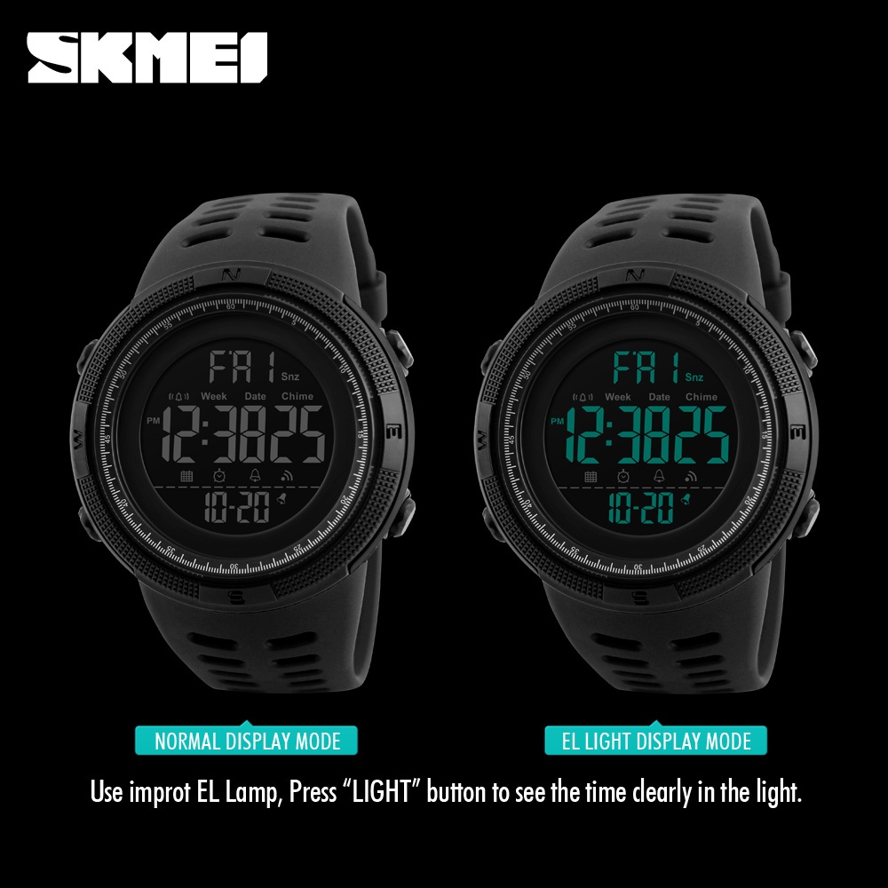 SKMEI สมี 1251 นาฬิกาทหาร นาฬิกาปลุก นาฬิกาดิจิตอลกันน้ํา กีฬา ผู้ชาย