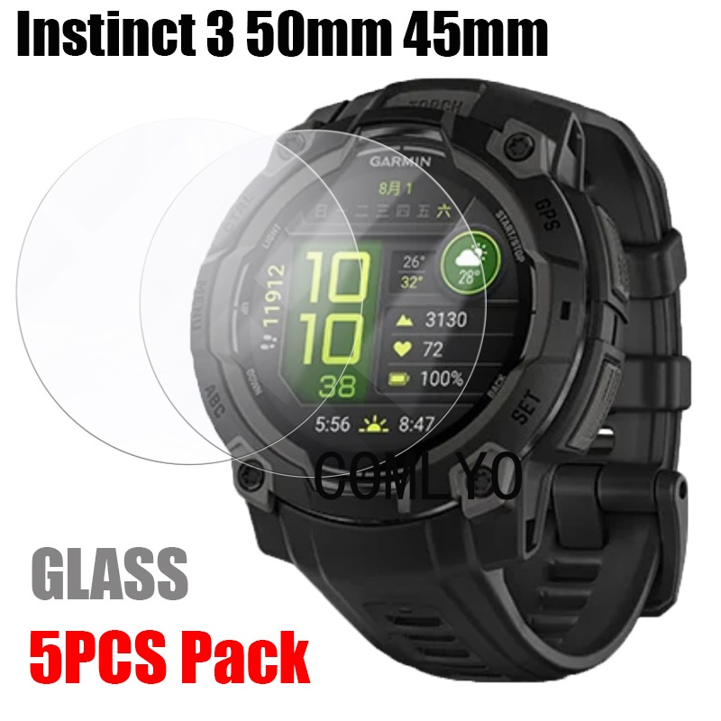 สําหรับ Garmin instinct 3 Solar AMOLED กระจกนิรภัยสมาร์ทนาฬิกาป้องกันหน้าจอ 9H 2.5D ฟิล์ม