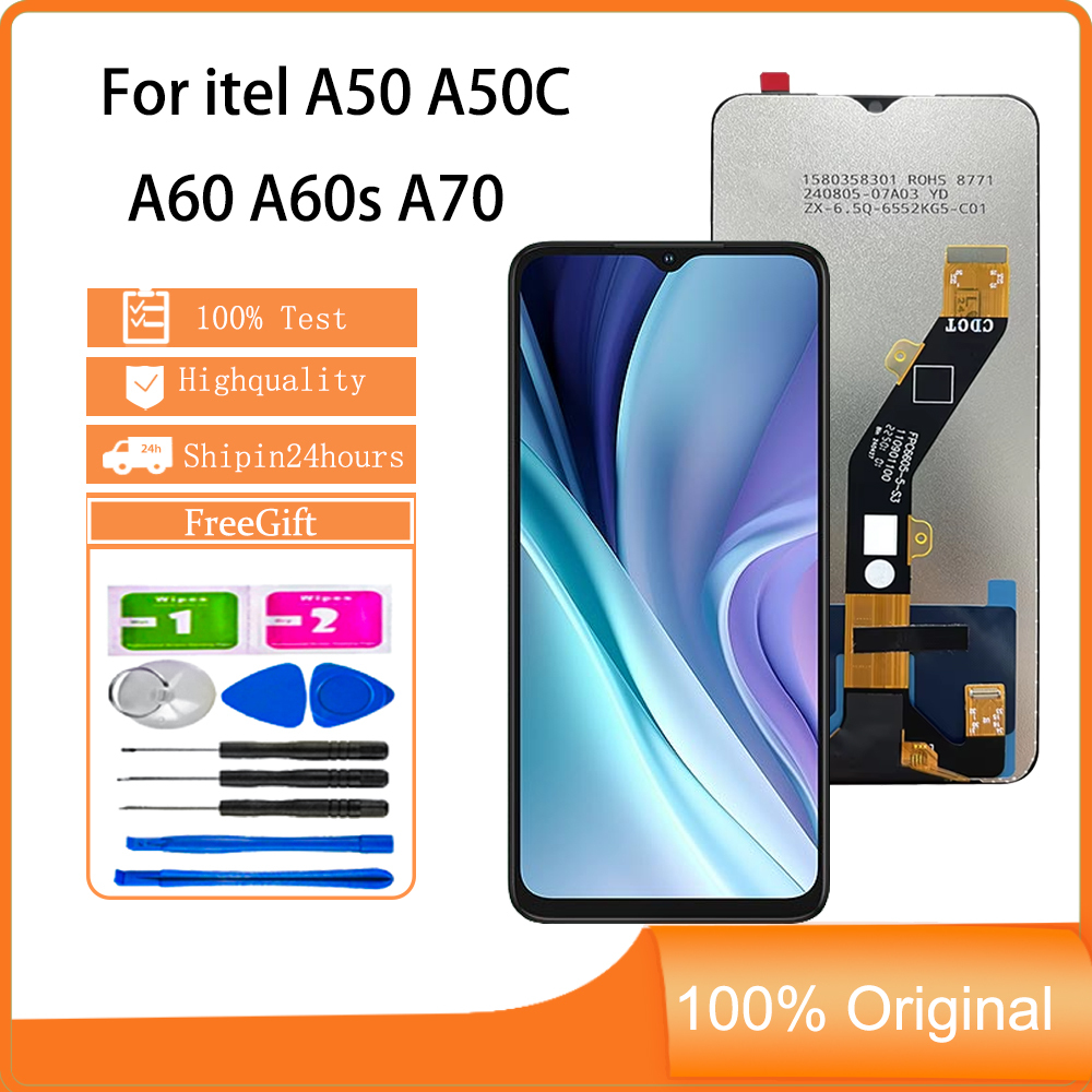 สําหรับจอแสดงผล itel A50 A50C A70 A60s A60 เปลี่ยนหน้าจอสัมผัส LCD