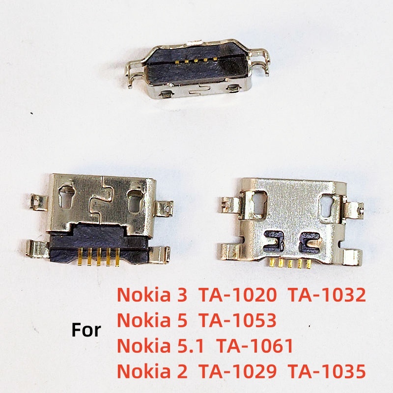 10-100 ชิ้นแท่นชาร์จพอร์ตขั้วต่อ USB Charger ปลั๊กแจ็คสําหรับ Nokia 3 TA-1020 TA-1032 5 TA-1053 5.1 TA-1061 2 TA-1029 TA-1035 เปลี่ยนชิ้นส่วน