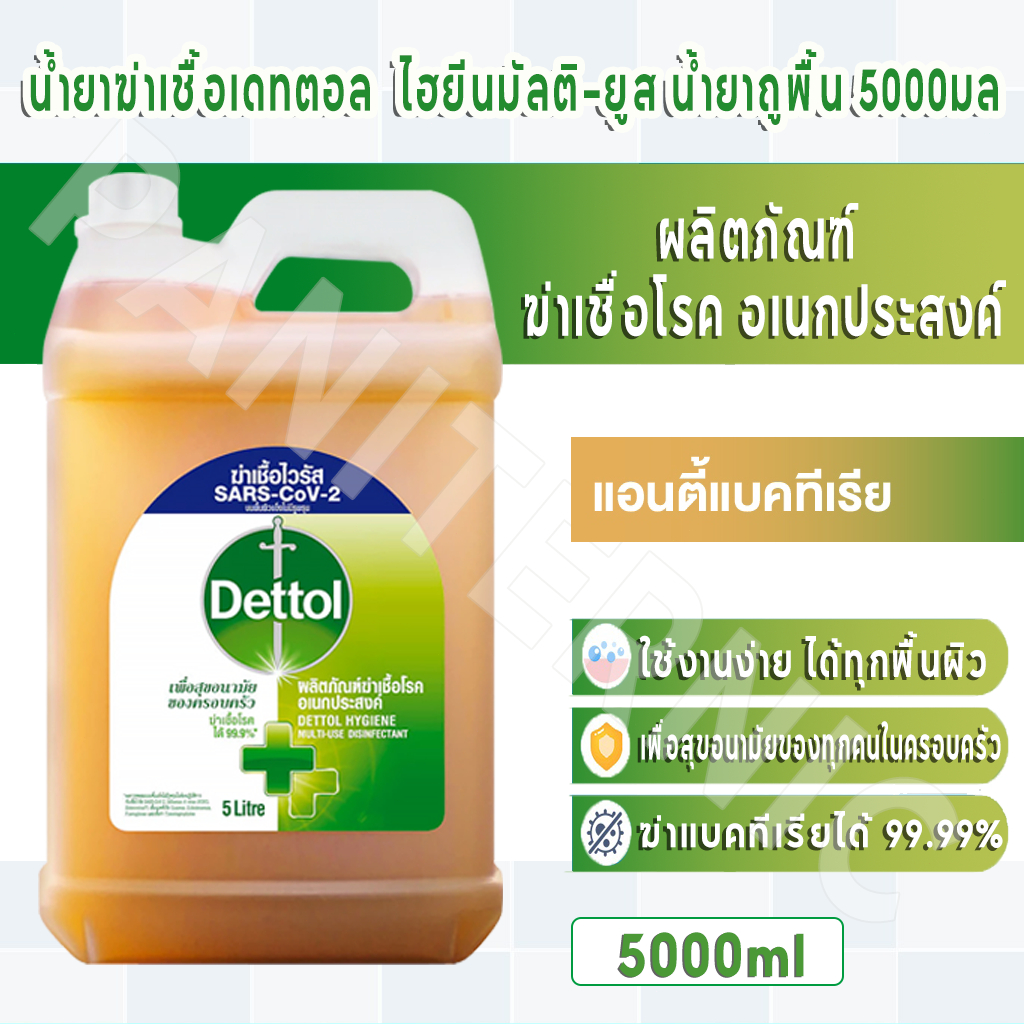 DETTOL น้ำยาทำความสะอาด น้ำยาฆ่าเชื้อโรค HYGIENE MULTI-USE DISINFECTANT 5000 ML.