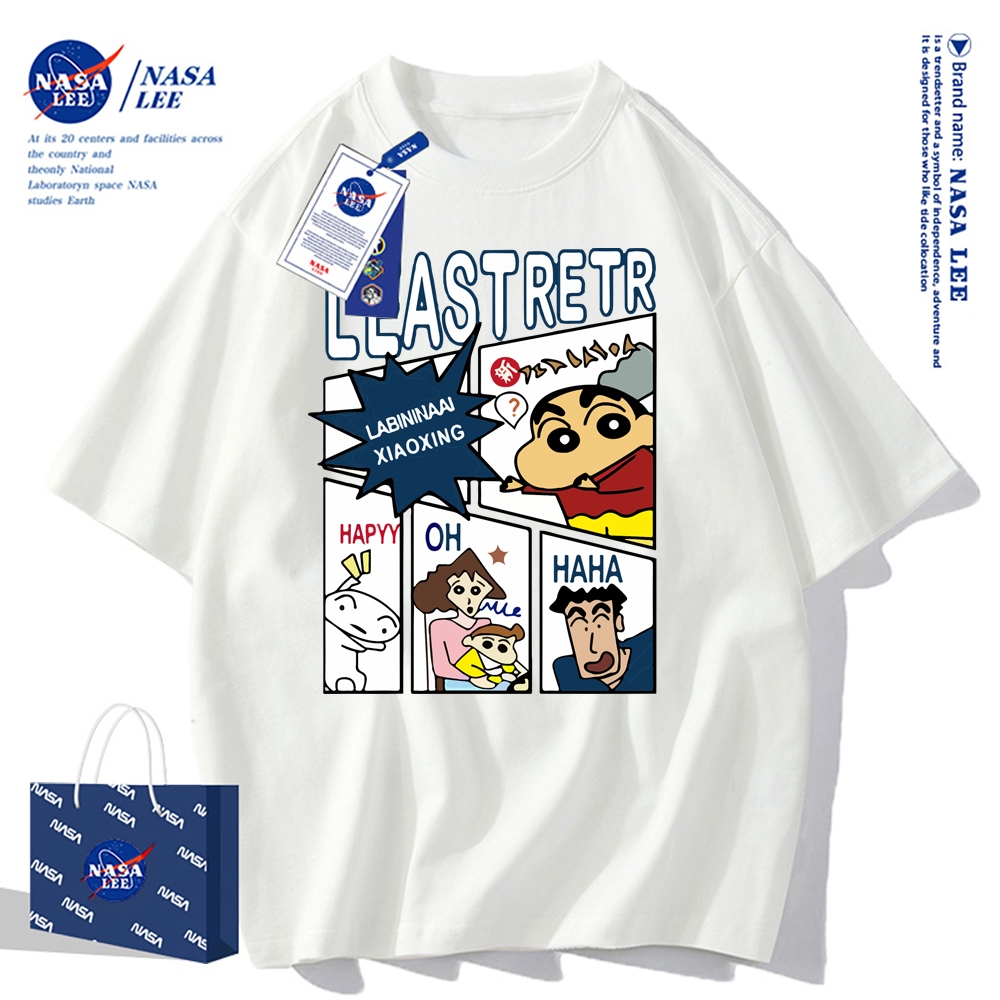 🔥จัดส่งในวันเดียว🔥เสื้อยืดแขนสั้น NASA ลายการ์ตูนครอบครัวโลล่า 100% คอตตอน ใส่ได้ทั้งชายและหญิง