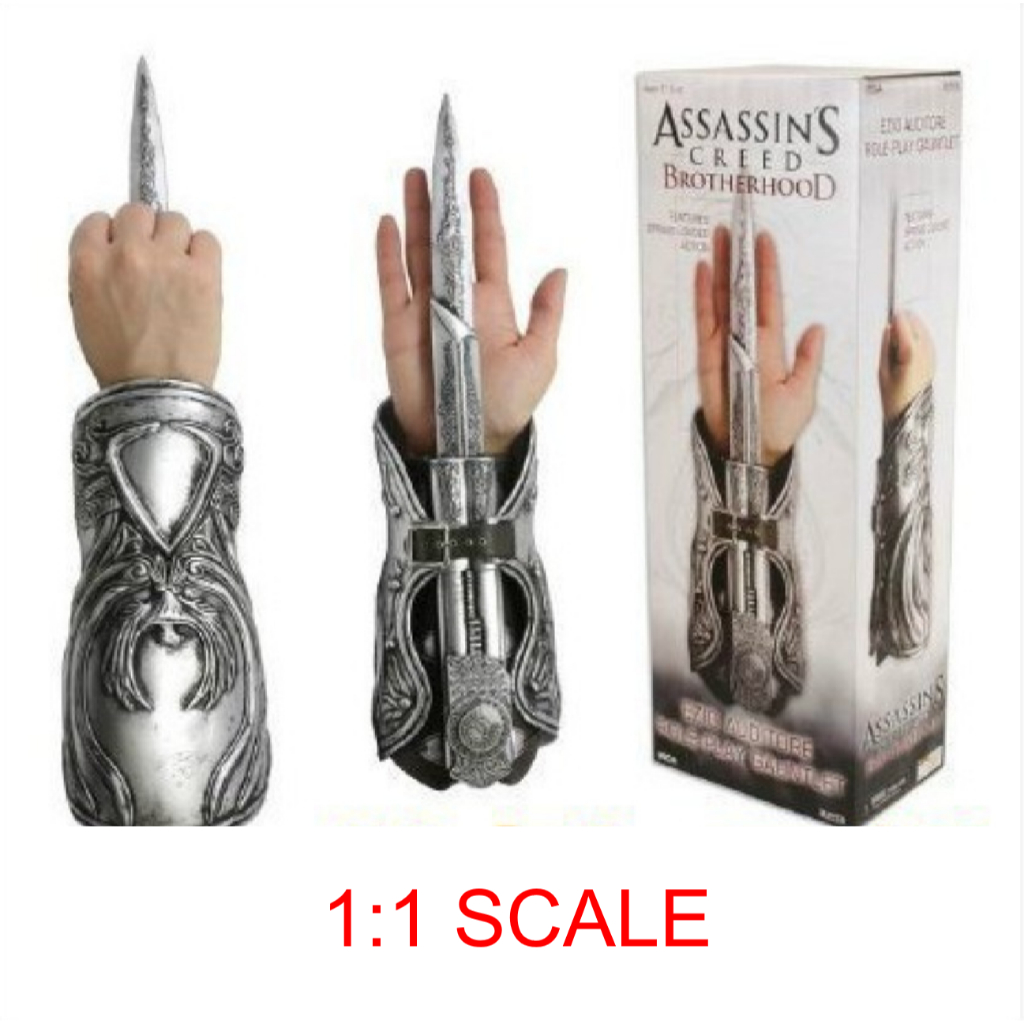 43cm Assassins Creed Ezio COSPLAY an ambitous people COSPLAY Prop 1:1 แขน Sw0rd ของขวัญของเล่น Catap