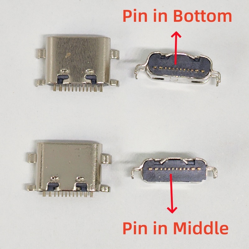 5-50pcs USB-3.1 USB Connector ประเภท C แนวนอน Mid Mount 16P หญิง 1.6 มม.ผ่านบอร์ด 0.8 มม.สําหรับอะแดปเตอร์ชาร์จ DIY Type C อะไหล่ทดแทน
