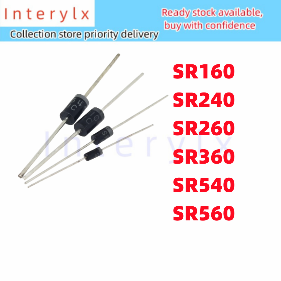 10pcs ยี่ห้อใหม่ In-Line SR160 SR240 SR260 SR360 SR540 SR560 Shoteki ไดโอด 1A 2A 3A 5A 60V