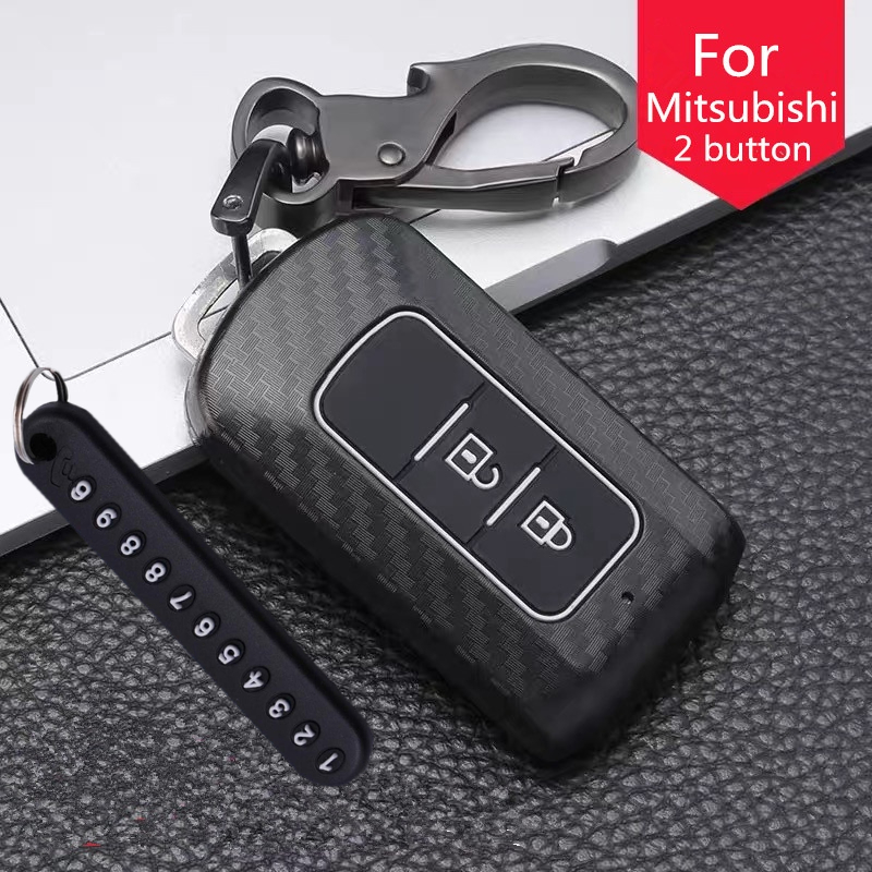 【พร้อมส่ง】เคสกุญแจรถยนต์ คาร์บอนไฟเบอร์ สําหรับ Mitsubishi Montero GLS Mirage GLS Xpander GLS Strada GLS Mitsubishi Montero Sport 2022 Xpander Cross Lancer Pajero Mirage Attrage M