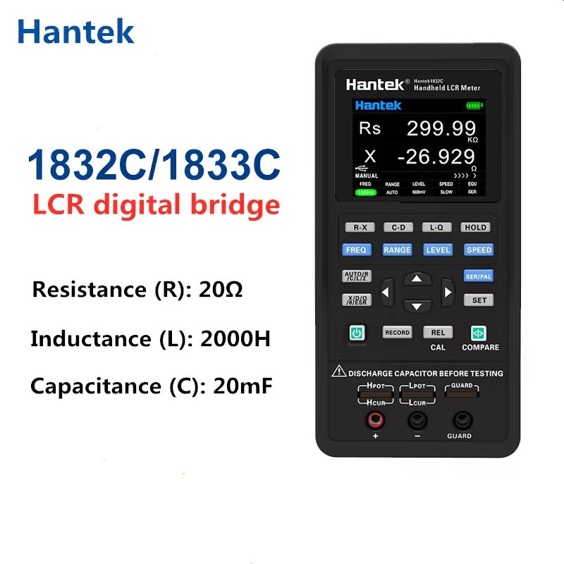 Hantek Digital Handheld LCR Meter Hantek 1833C แบบพกพา Digital Bridge LCR เหนี่ยวนําเครื่องทดสอบความ