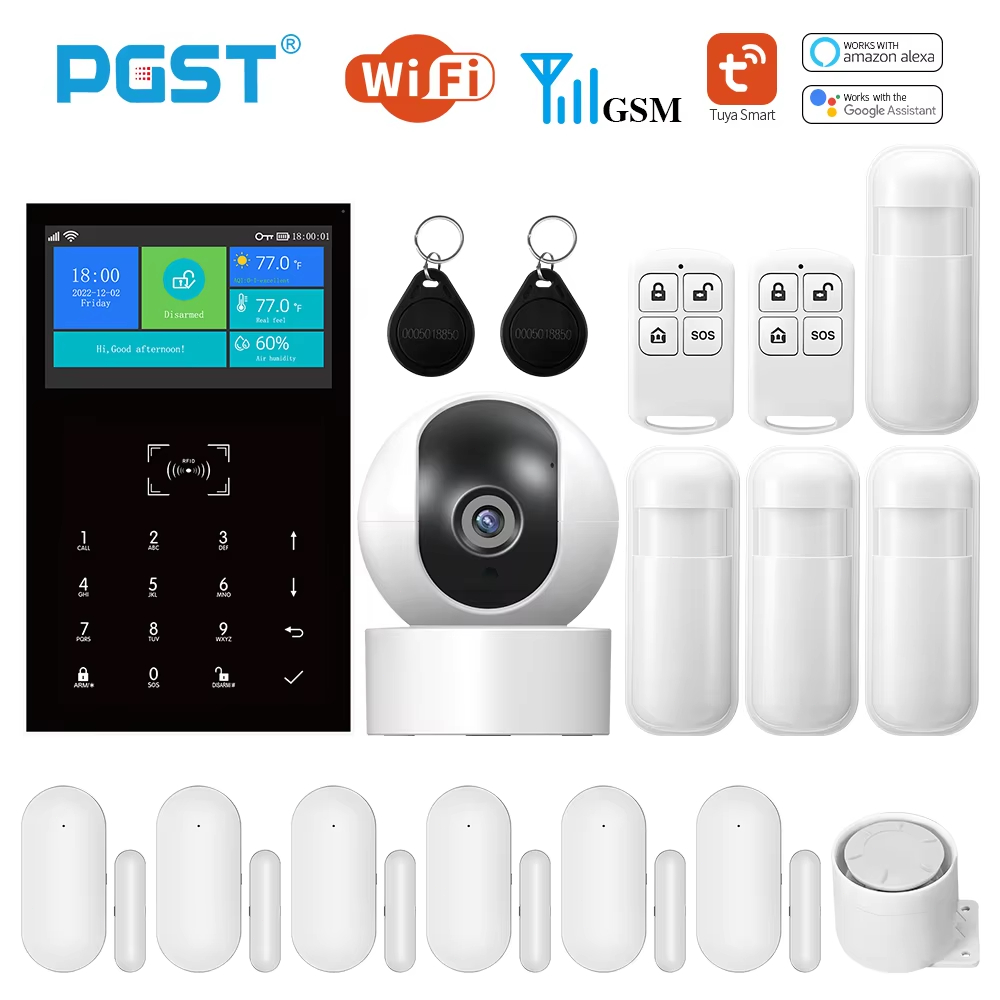 Pgst 2G GSM Burglar Alarm System TUYA APP Anti Theft WIFI Alarm System Home Security
