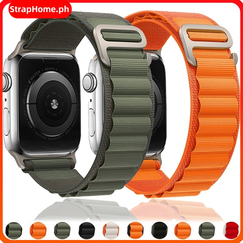Alpine Loop สายไนลอนสําหรับ i Watch Ultra 49 มม.44 มม.40 มม.42 มม.Series 8 7 ตะขอโลหะสําหรับ T800 T9