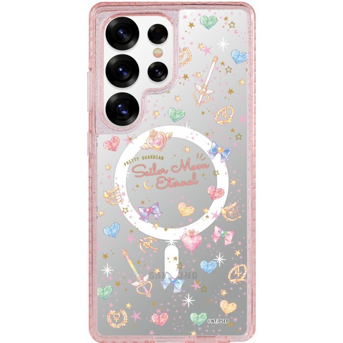 Sailor Moon Eternal - Sailor Moon Pattern (เซเลอร์มูน แบบลาย) Samsung Galaxy S25 Ultra S25 Plus S25 /S24/S23 Flip 6/ Fold 6 - เคสโปร่งใส มีการป้องกันทหารระดับสูง ทนต่อการหกล้มจากความสูง 10 ฟุต และเคสกระจกสไลม์ที่บางเบาและดูดี มีการปกป้องจากการหกล้ม