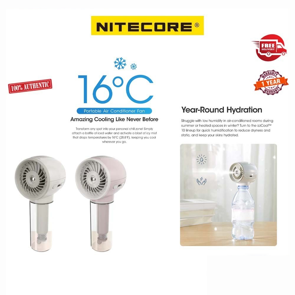Nitecore izzcool 10 mini spray cooling mini fan desktop mobile air conditioning portable fan USB charging outdoor portable fan