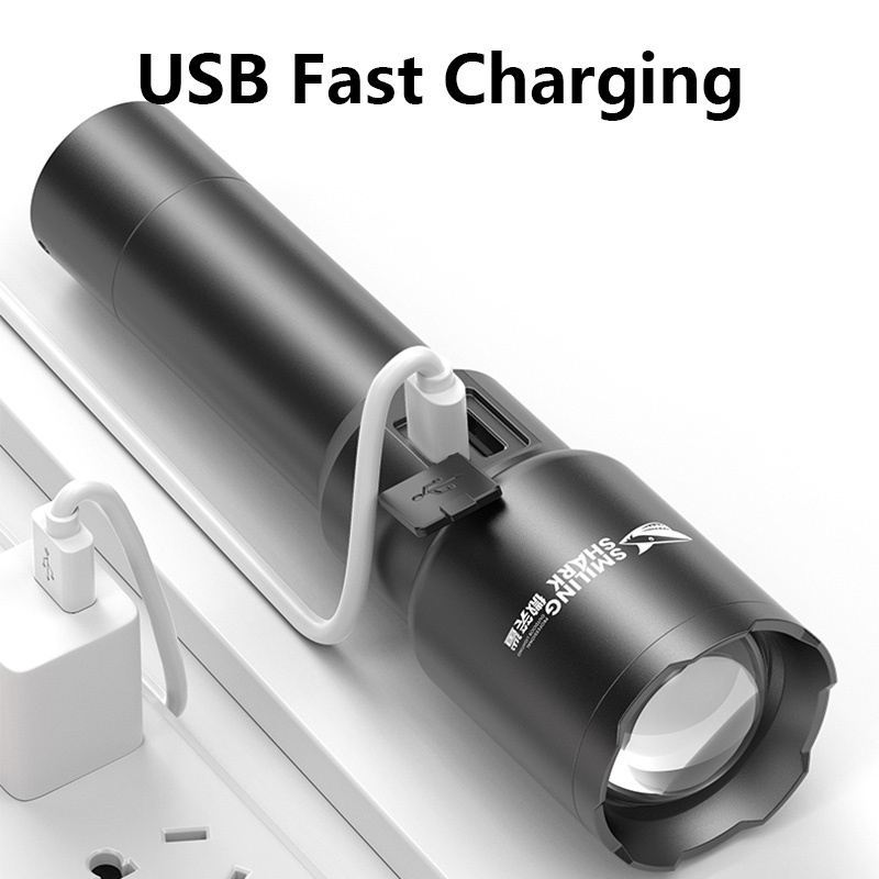 ไฟฉาย Smiling Shark SD5225 ไฟฉาย LED M80 10000  ลูเมน สว่างมาก กันน้ํา 1000 ม.  แบบชาร์จไฟได้ - รูปที่ 3