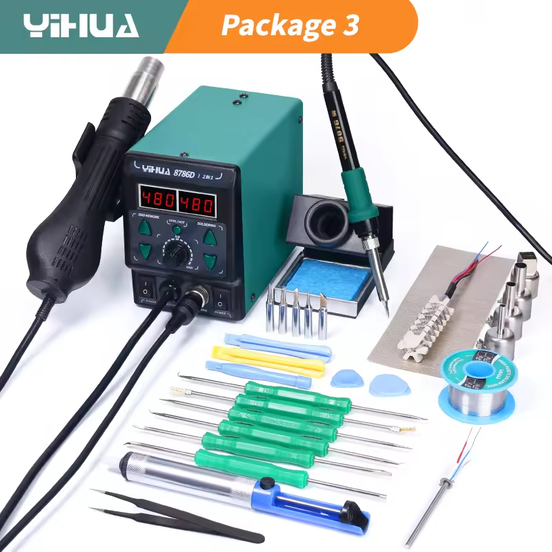 Yihua 8786DI หัวแร้งสถานีลมร้อน BGA Rework Station ซ่อมโทรศัพท์ SMD Solder เครื่องมือสถานีเชื่อม