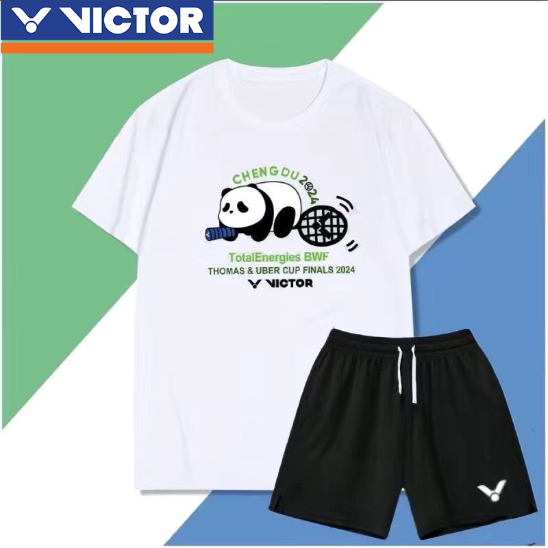 เสื้อวิคเตอร์กางเกงขาสั้นวิคเตอร์2025เสื้อแบดมินตันกางเกงขาสั้นแบดมินตันชุดกีฬาแห้งเร็วต้านเชื้อแบคทีเรีย