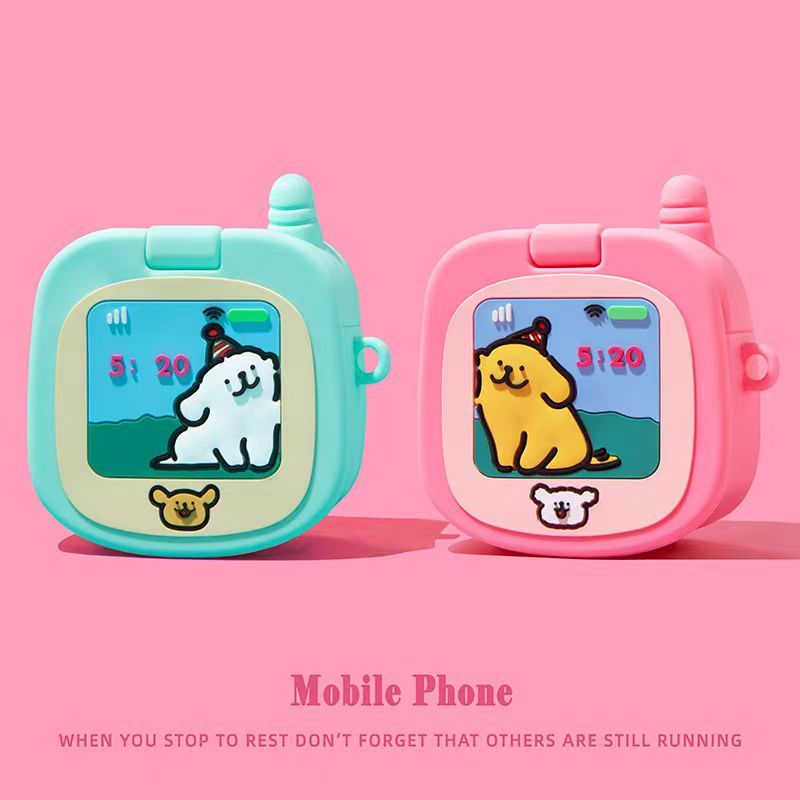 (Pro3 2025) เคสกระจกลูกสุนัขน่ารักสําหรับ AirPods4/4ANC/1/2/3/Pro/Pro2/Pro3 เคสซิลิโคนอ่อนนุ่มพร้อมคาราบิเนอร์