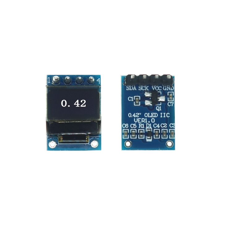 โมดูล OLED 0.42 นิ้วโมดูลจอแสดงผลสีขาวอินเทอร์เฟซ IIC Supermini 72x40 SSD1315 ไดรฟ์อินเทอร์เฟซ LCD IIC