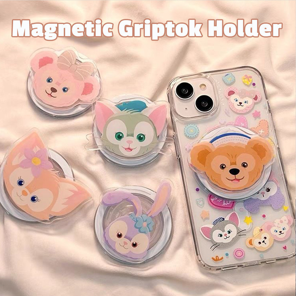 การ์ตูนอะนิเมะน่ารักคู่หมีโทรศัพท์แม่เหล็กiphone 16 Pro Maxเคสโทรศัพท์IPhone 11 14 Pro Max 15 12 13 Pro MaxGriptok Grip Tokยืนโทรศัพท์Griptok Grip Tokยืน