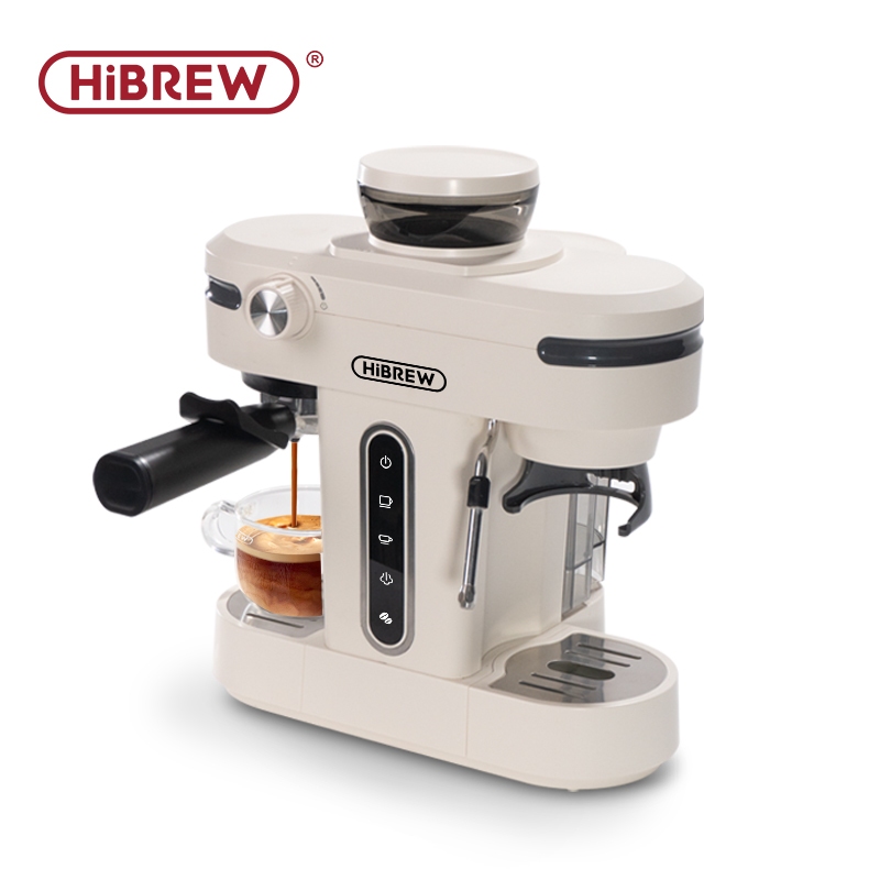 Hibrew 20 บาร์กึ่งอัตโนมัติเครื่องชงกาแฟเอสเปรสโซเครื่องบด Bean สําหรับ Cappuccino และ Latte นม Frothing ระบบเครื่อง H14