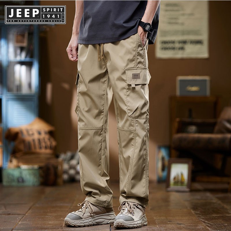 Jeep SPIRIT 1941 ESTD กางเกงโจมตีสไตล์บางทันสมัยสําหรับผู้ชาย