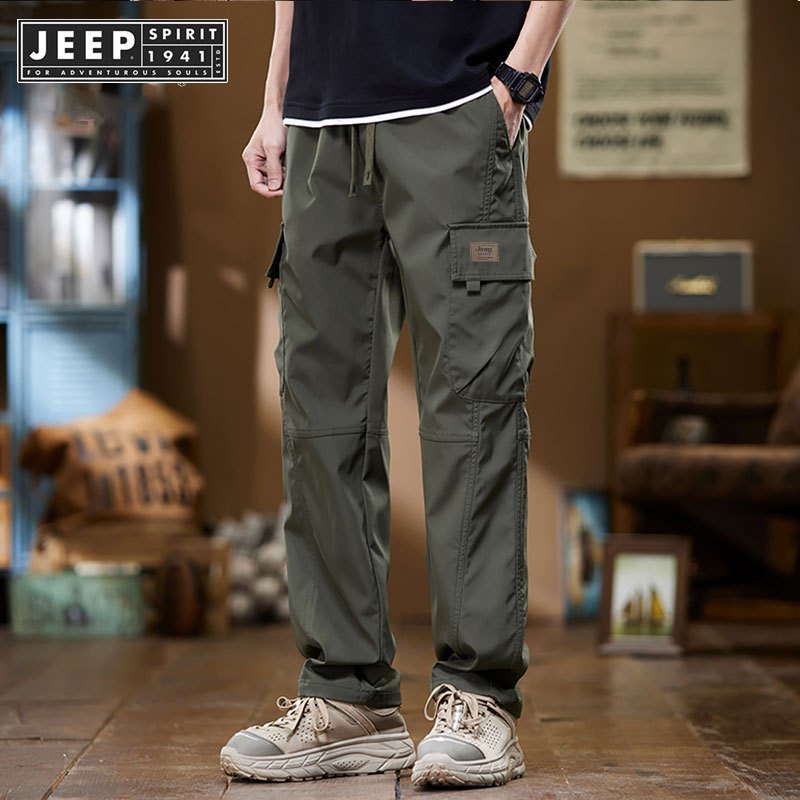 Jeep SPIRIT 1941 ESTD กางเกงโจมตีสไตล์บางทันสมัยสําหรับผู้ชาย