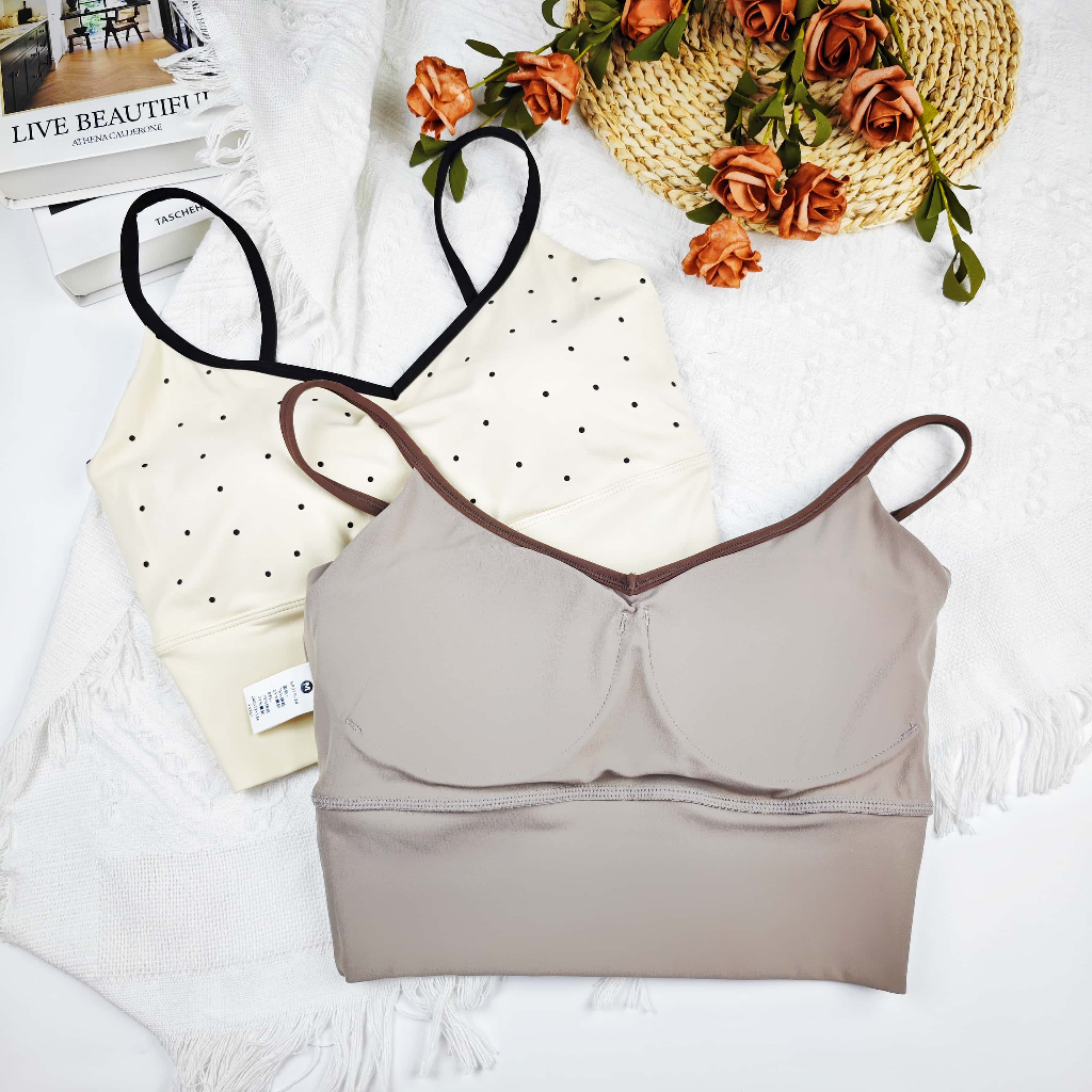 New Polka - dot Thin - strap Sweat - wicking Yoga Sports Bra สําหรับลดไขมันรักแร้