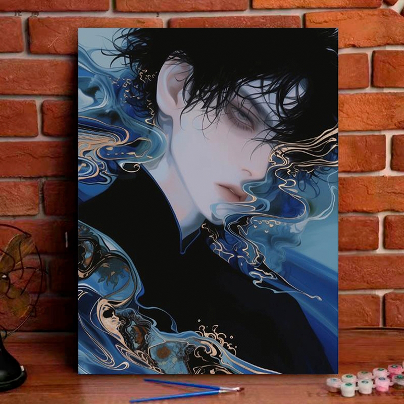 หมู่บ้าน [40*50] ภาพสีน้ํามันดิจิตอล ทําเอง ระบายสีแนวโน้มแห่งชาติสไตล์จีนภาพวาดอะคริลิจีนภาพวาดตกแต่งแขวนภาพวาดมือวาดภาพสีน้ํามัน