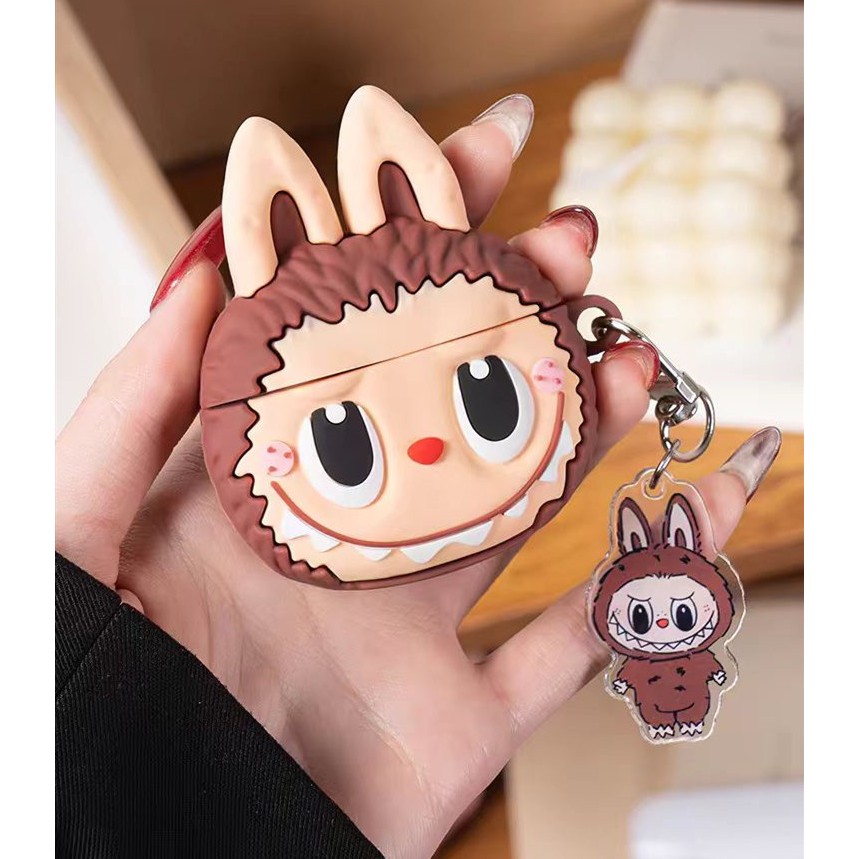 (เคส Airpods4)เคส LABUBU น่ารักสําหรับ AirPods4(2024)1/2/3/Pro/Pro2 เคสซิลิโคนอ่อนนุ่มพร้อมคาราบิเนอร์