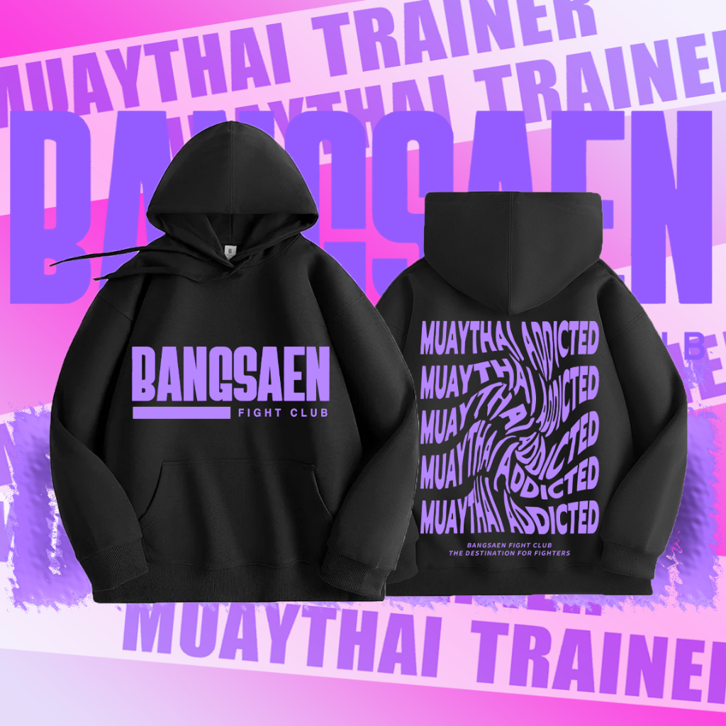 2025 เสื้อนักมวยค่ายบางแสนไฟท์คล bangsaen fight club Hoodie เสื้อฮู้ดบางแสนไฟต์คลับ m-3xl