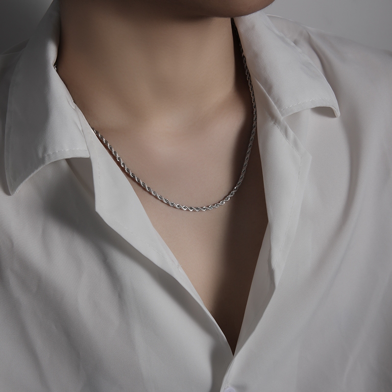 โซ่บิดอารมณ์เรียบง่าย, สร้อยคอกระดูกไหปลาร้าอินเทรนด์ของผู้ชาย, โซ่อเนกประสงค์ฮิปฮอปไม่ซีดจางย้อนยุค