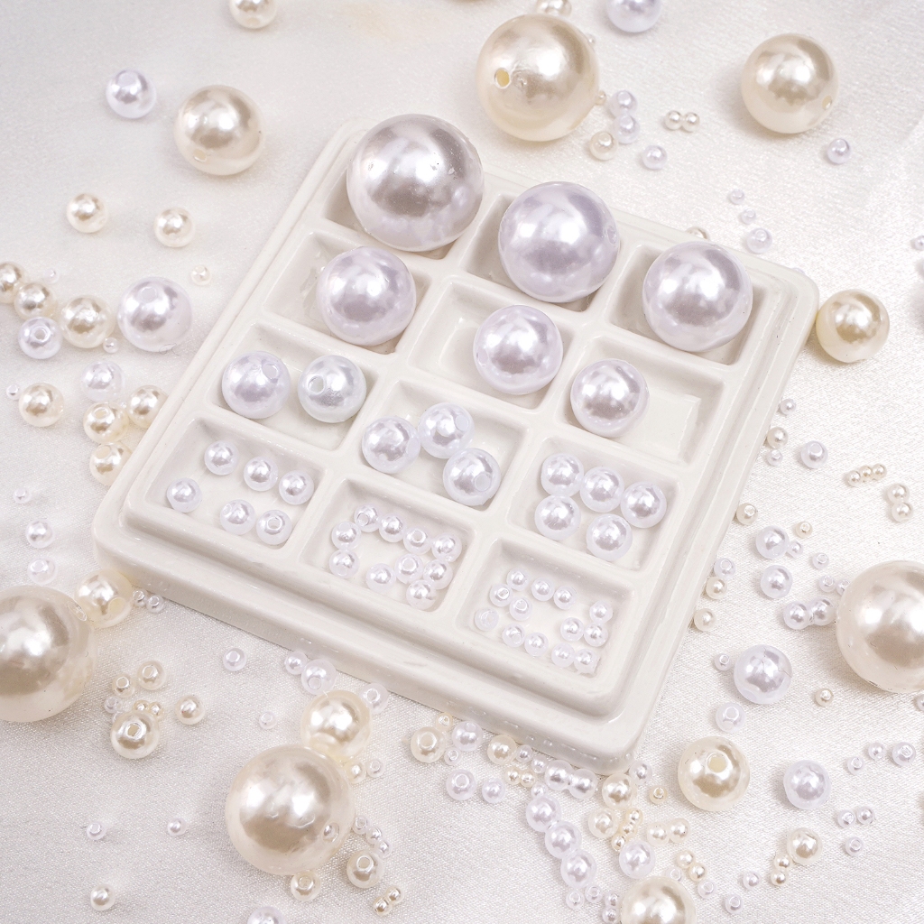 [3-25มม.] โรงสีน้ําไฮไลท์มุกพลาสติก หน้าท้อง มุก ทําเอง เครื่องประดับทํามือลูกปัด