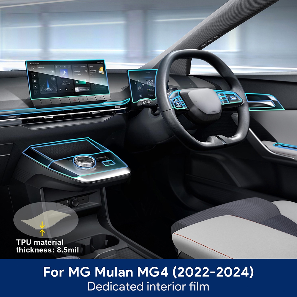 สําหรับ MG MG4 MULAN 2022 2023 2024 ภายในรถคอนโซลกลางโปร่งใส TPU ป้องกันฟิล์ม Anti-scratch ฟิล์มซ่อม Refit