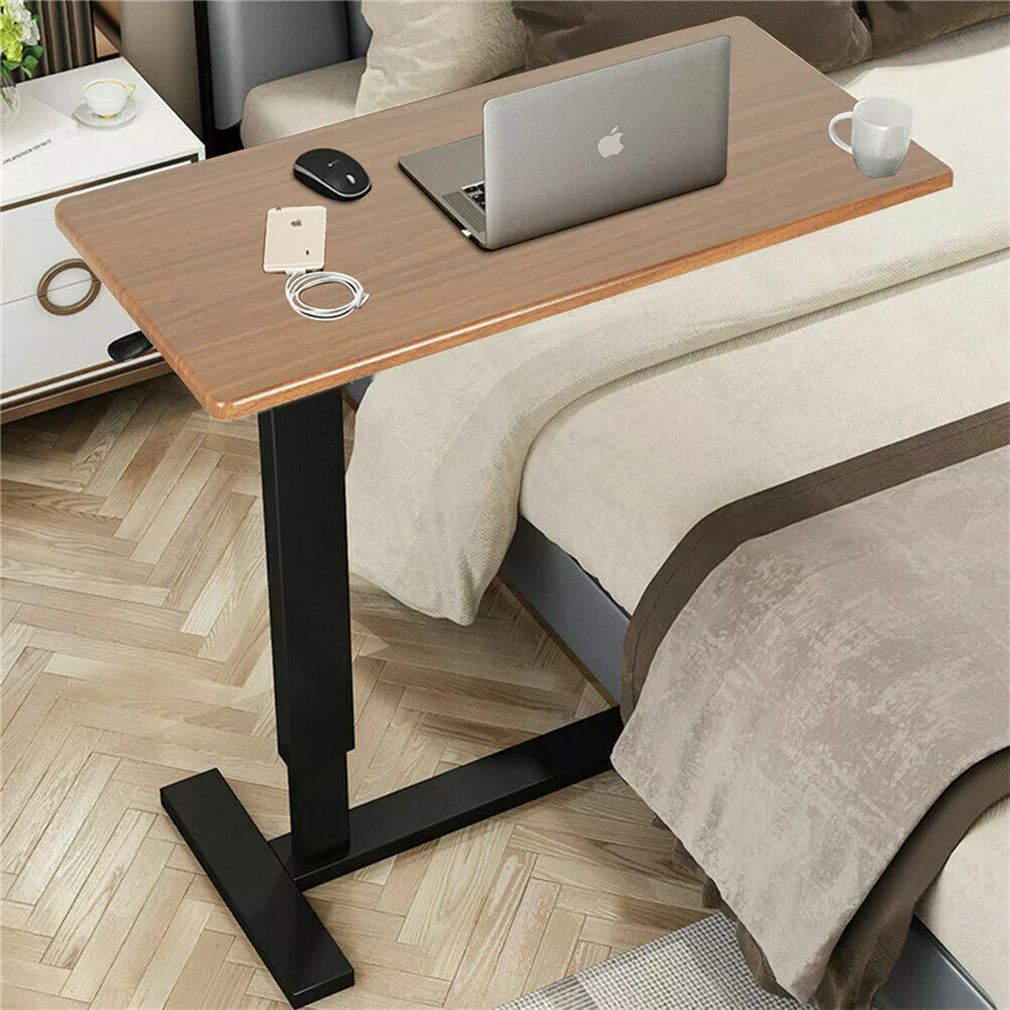Ergonomic Overbed โต๊ะข้างเตียงปรับโต๊ะข้างโซฟาพร้อมล้อกลิ้งสําหรับห้องนั่งเล่นโรงแรมโรงพยาบาล